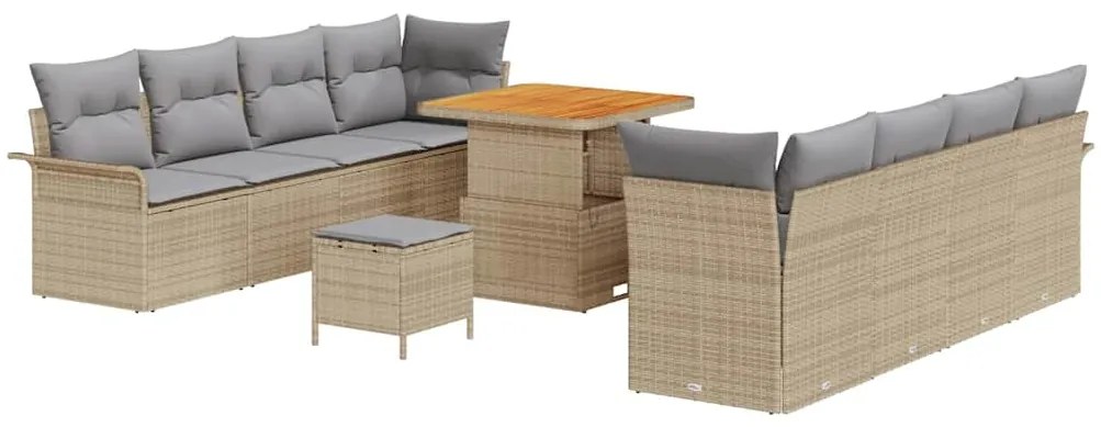 vidaXL Σετ Καναπέ Κήπου 11 pcs Μπεζ, Ανοιχτό Γκρι 80 x 80 x 71 cm