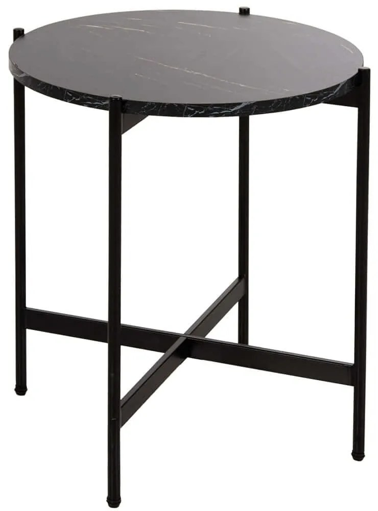 Τραπεζάκι Βοηθητικό HM9589.01 Φ50x55cm Marble Effect Black