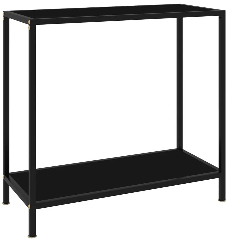 vidaXL Τραπέζι Κονσόλα Μαύρο 80 x 35 x 75 εκ. από Ψημένο Γυαλί