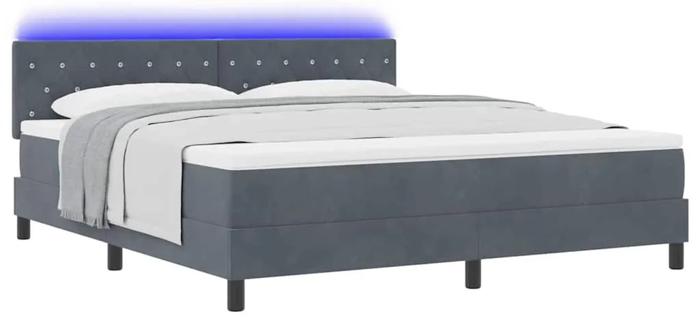 vidaXL Κρεβάτι με ελατήρια Σκούρο γκρι 180 x 200 cm Βελούδο
