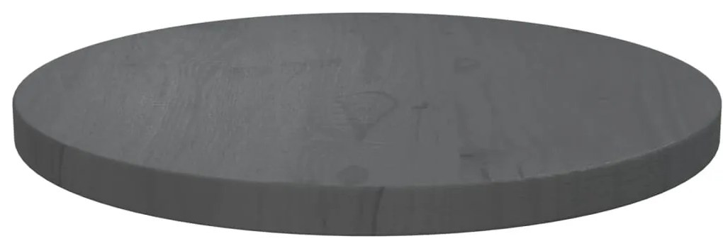 vidaXL Επιφάνεια Τραπεζιού Γκρι Ø40x2,5 εκ. από Μασίφ Ξύλο Πεύκου