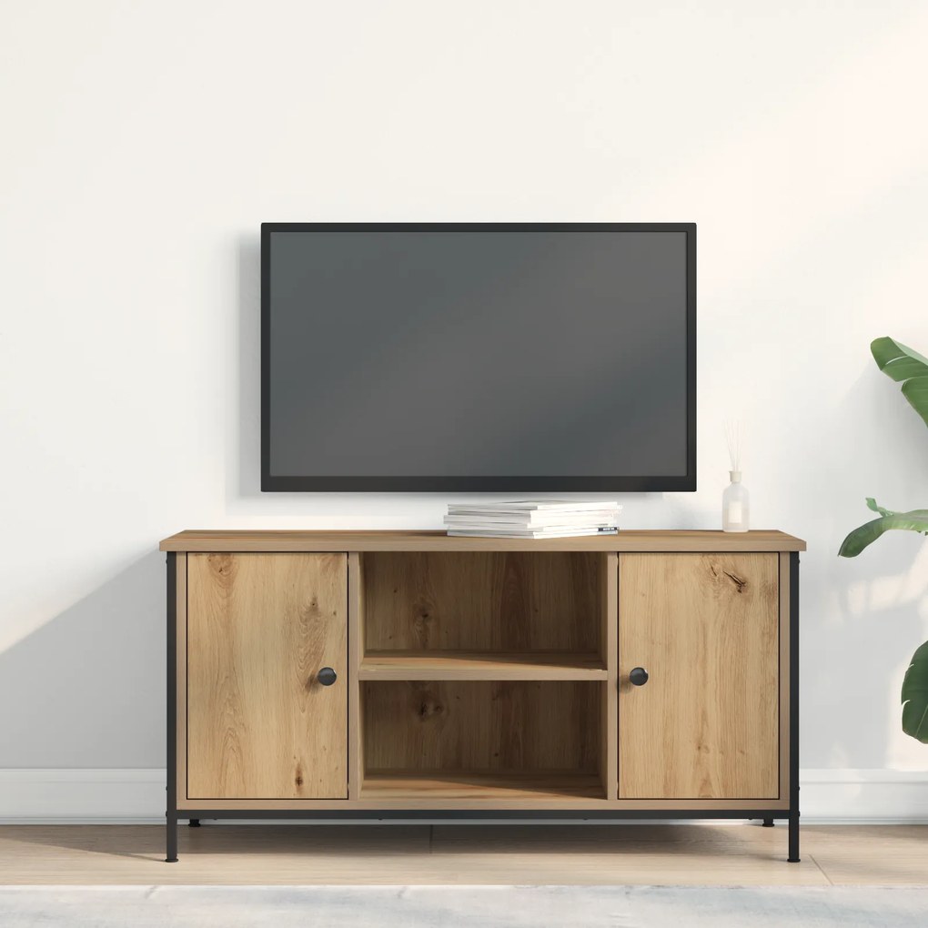 vidaXL Επιπλο τηλεόρασης Artisan Oak 100x40x50 εκ. Επεξεργασμένο ξύλο και χάλυβας