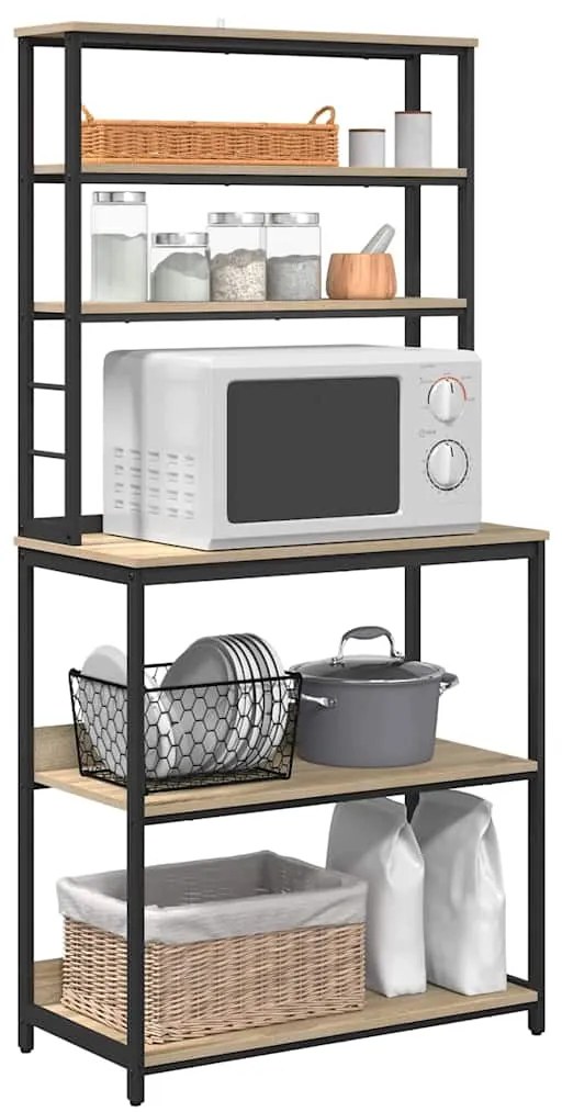 vidaXL Ράφι Κουζίνας Δρύς Sonoma 80 x 40 x 168 εκ Επεξεργασμένο ξύλο