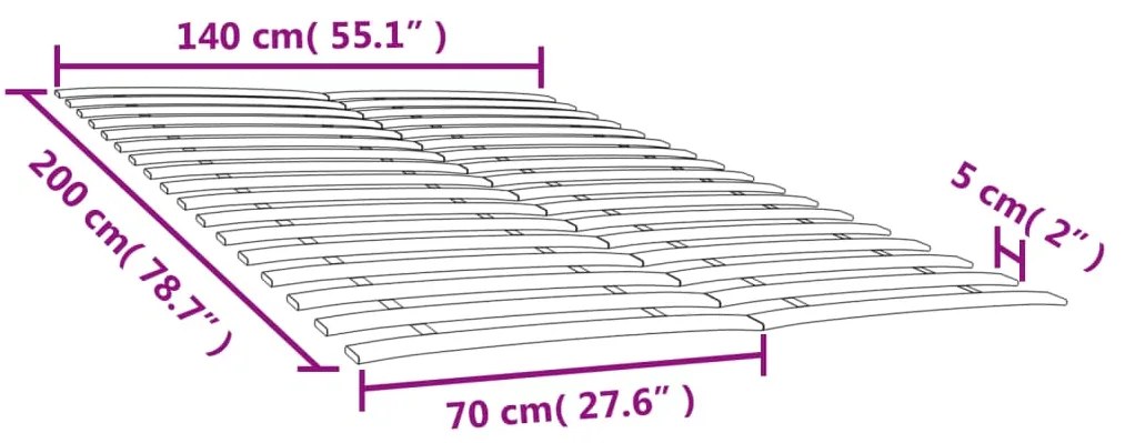 vidaXL Τελάρα Κρεβατιού με 34 Σανίδες 2 Τεμ. 70x200 εκ.