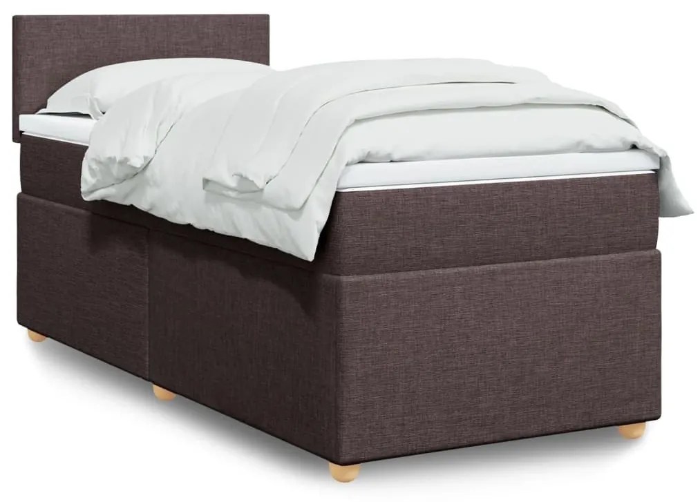 ΚΡΕΒΑΤΙ BOXSPRING ΜΕ ΣΤΡΩΜΑ ΣΚΟΥΡΟ ΚΑΦΕ 90X200 ΕΚ. ΥΦΑΣΜΑΤΙΝΟ 3286559