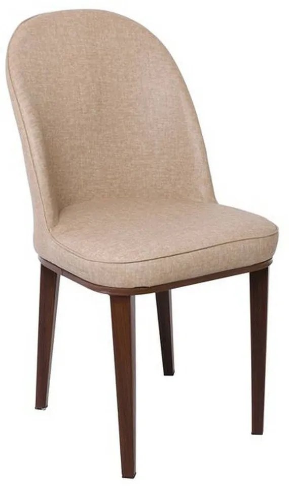 Καρέκλα Tex ΕΜ164,3 47x60x90cm Wallnut/Linen Pu Beige Σετ 4τμχ Μέταλλο,Τεχνόδερμα