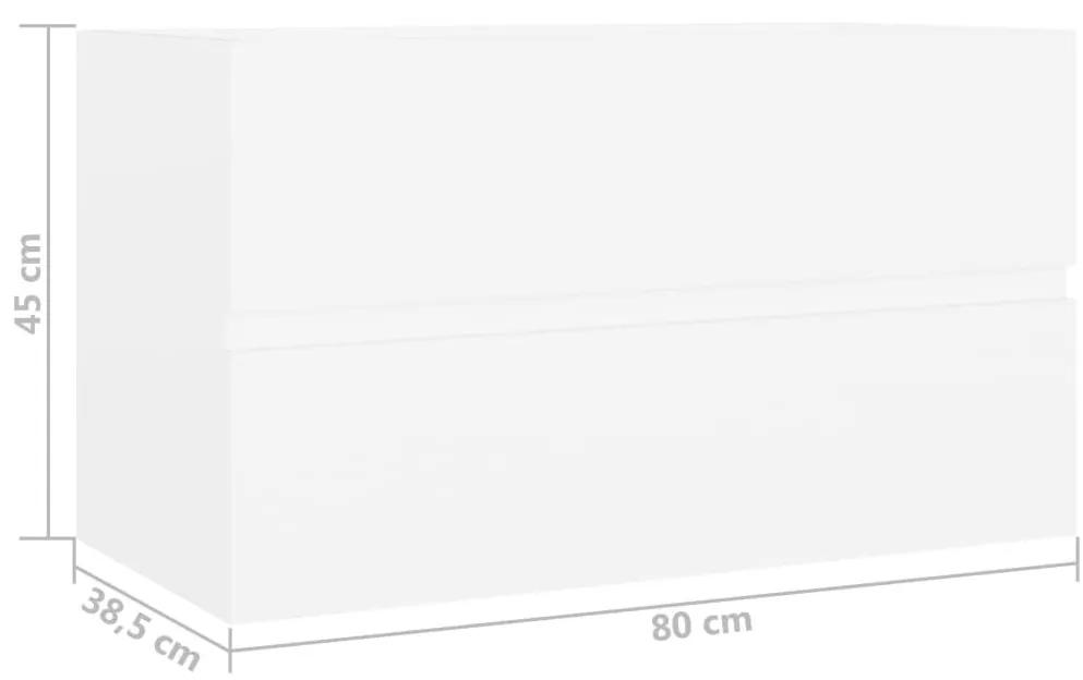 Ντουλάπι Νιπτήρα Λευκό 80 x 38,5 x 45 εκ. από Μοριοσανίδα - Λευκό
