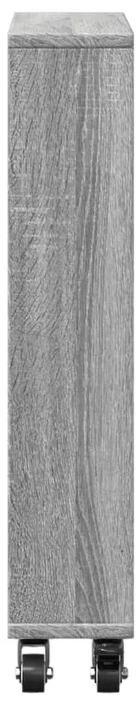 vidaXL Τρόλεϊ Αποθήκευσης Στενό Γκρι Sonoma 48x13x68 εκ. Επεξ. Ξύλο