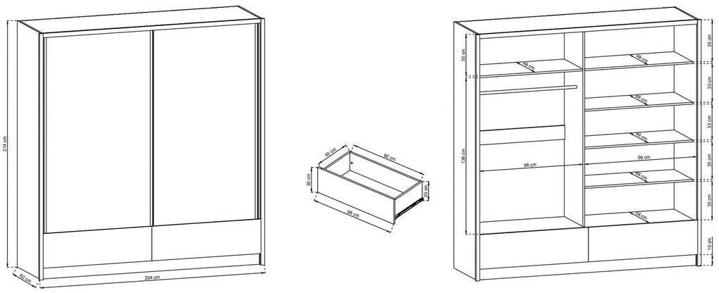 Ντουλάπα συρόμενη Ariadne-Mauro Marmaro-204x62x214