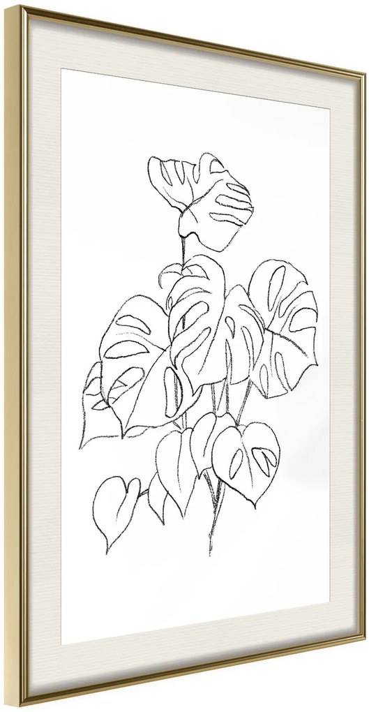 Αφίσα - Bouquet of Leaves - 20x30 - Χρυσό - Με πασπαρτού