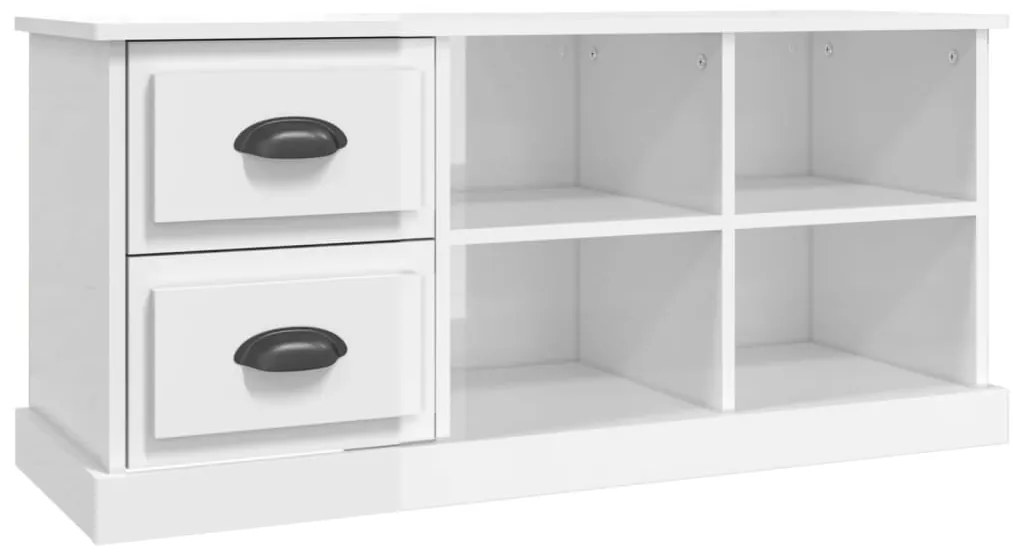 vidaXL Έπιπλο Τηλεόρασης Γυαλ. Λευκό 102x35,5x47,5 εκ. Επεξεργ. Ξύλο