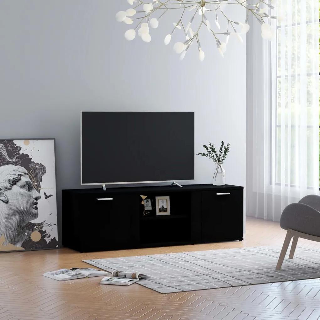Έπιπλο Τηλεόρασης Μαύρο 120 x 34 x 37 εκ. από Μοριοσανίδα - Μαύρο