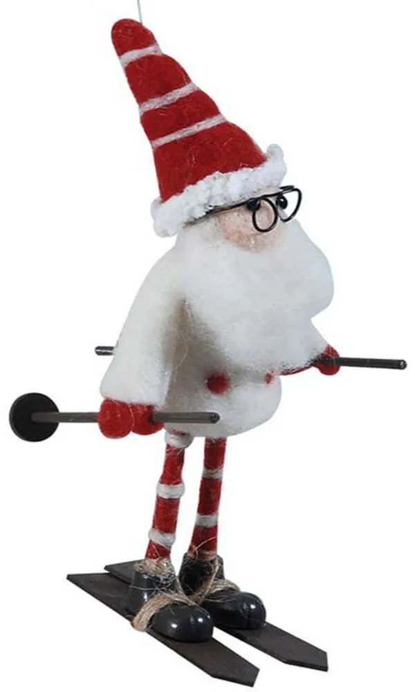 Χριστουγεννιάτικο Στολίδι Άγιος Βασίλης 186852 7x8x18cm White-Red