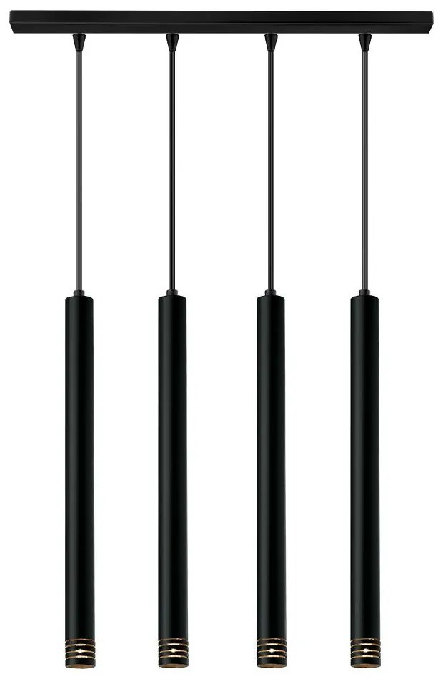 Φωτιστικό Οροφής - Ράγα 09710-09BRS G9 85cm Black Luma