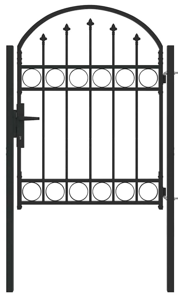 vidaXL Πύλη Φράχτη Γκρι 100 x 125 cm Ατσάλι με Επικάλυψη Πούδρας