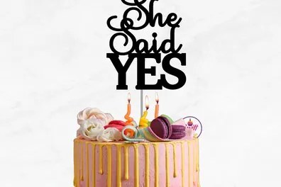 Σετ των 2 Intra απο ξύλο plywood 3mm-4mm πάχος – Είπε ναι Cake Topper Δίασταση  20x20 cm INTRAFABR-75258458