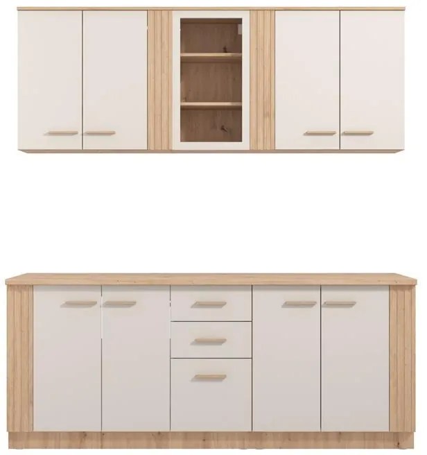 Σύνθεση Κουζίνας BELFORT 200 Artisan Oak - Cashmere 200x51x200εκ. 200x51x200 εκ.