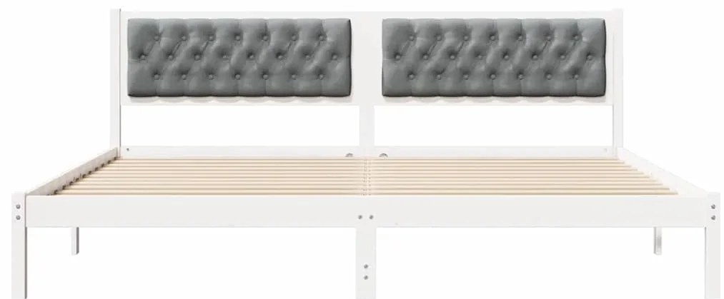 vidaXL Σκελετός Κρεβατιού με κεφαλάρι Ανοιχτό γκρι 200 x 200 cm