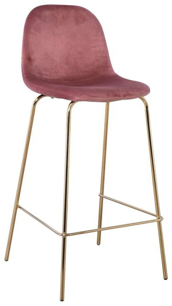 Σκαμπώ CELINA Bar Μεταλ.Χρυσό, Velure Antique Pink 47x51x77/107cm (Σετ 4 ΤΕΜ)