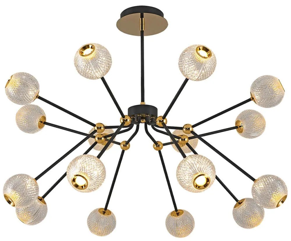 Φωτιστικό Οροφής 414LRC1416 Φ92x74cm 16xLed 8000lm 5W 3000K Black Opviq