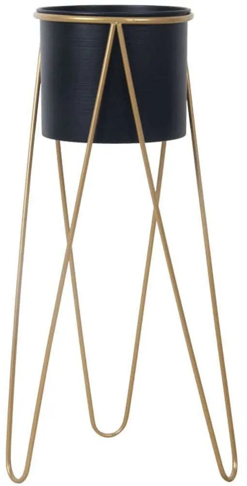 Κασπώ Σε Βάση 19-00-21012 25x75,5cm Black-Gold Marhome Metal