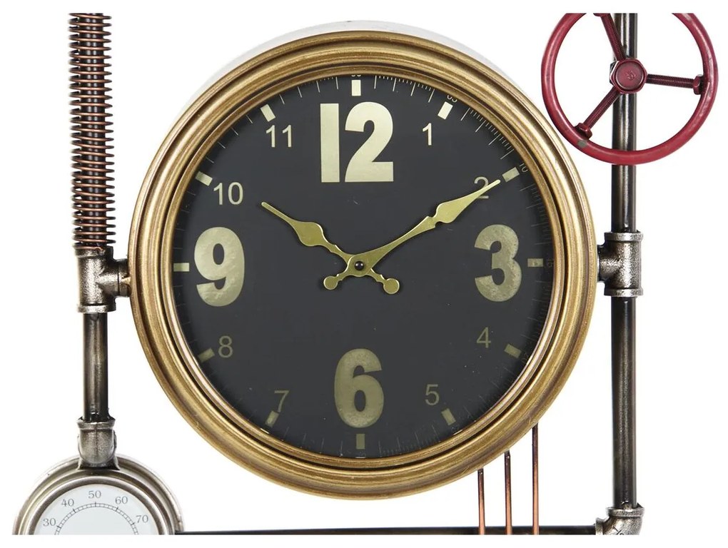 Ρολόι Τοίχου DKD Home Decor Βαλβίδες Κρυστάλλινο Χρυσό Σίδερο (50,5 x 12 x 73 cm)