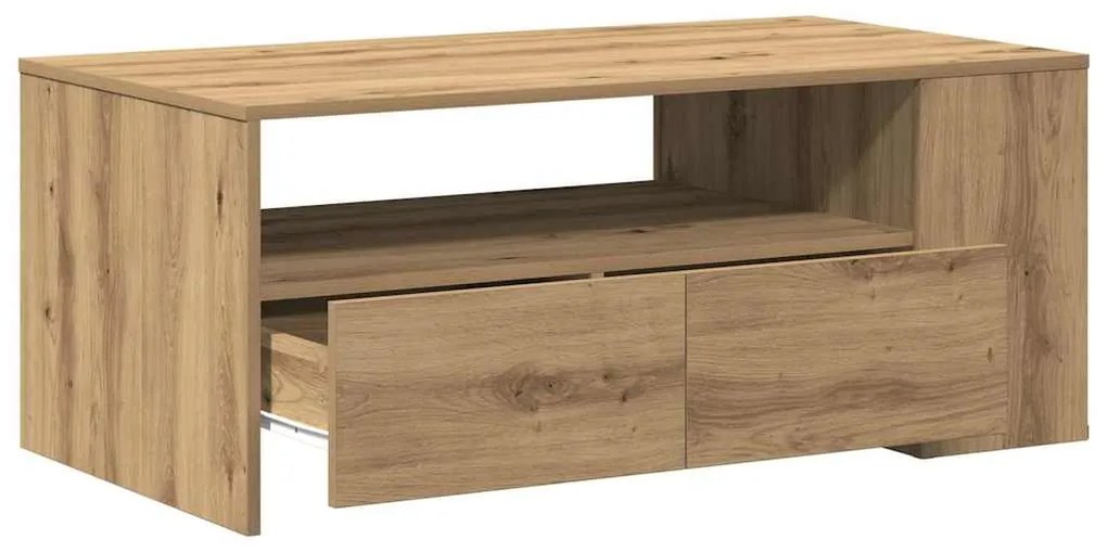 vidaXL Τραπεζάκι σαλονιού με συρτάρι Artisan Oak 102 x 55 x 43,5 εκ.