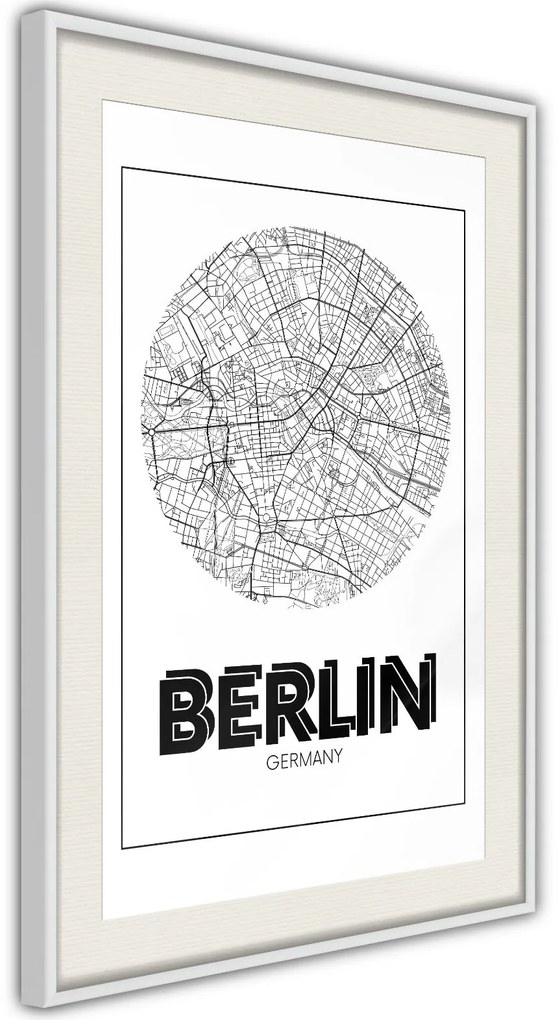 Αφίσα - City Map: Berlin (Round) - 20x30 - Χρυσό - Χωρίς πασπαρτού