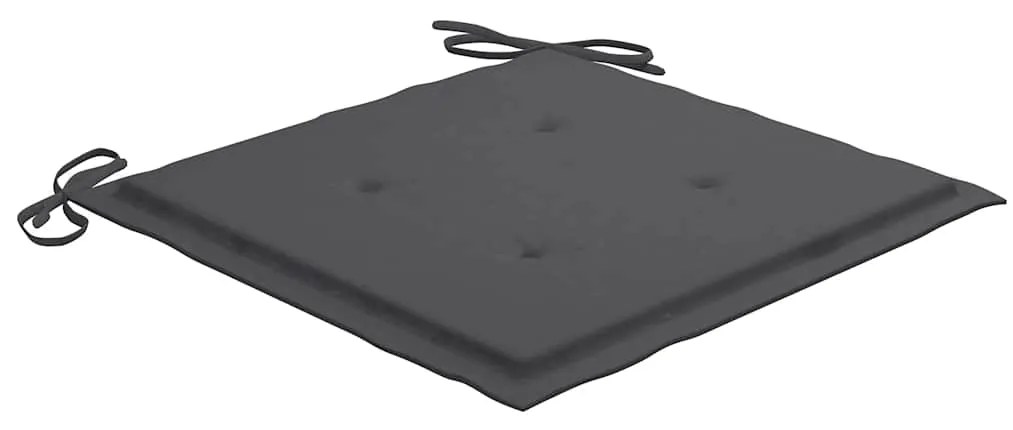 vidaXL Καρέκλες Κήπου 8 τεμ. από Μασίφ Ξύλο Teak με Ανθρακί Μαξιλάρια