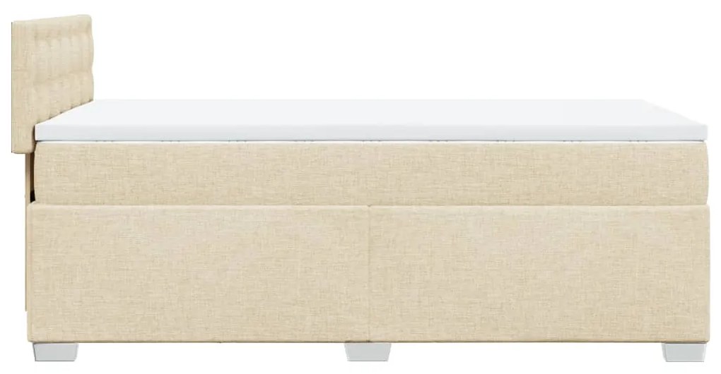 vidaXL Κρεβάτι Boxspring με Στρώμα Κρεμ 100 x 200 εκ. Υφασμάτινο