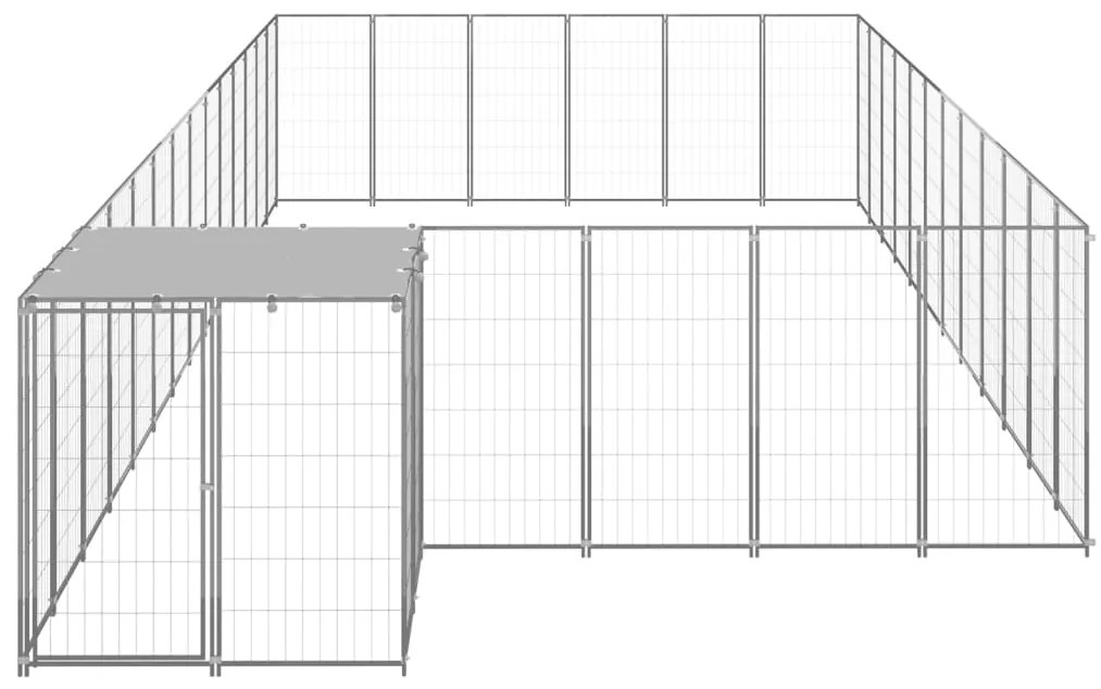 vidaXL Σπιτάκι Σκύλου Ασημί 22,99 μ² Ατσάλινο