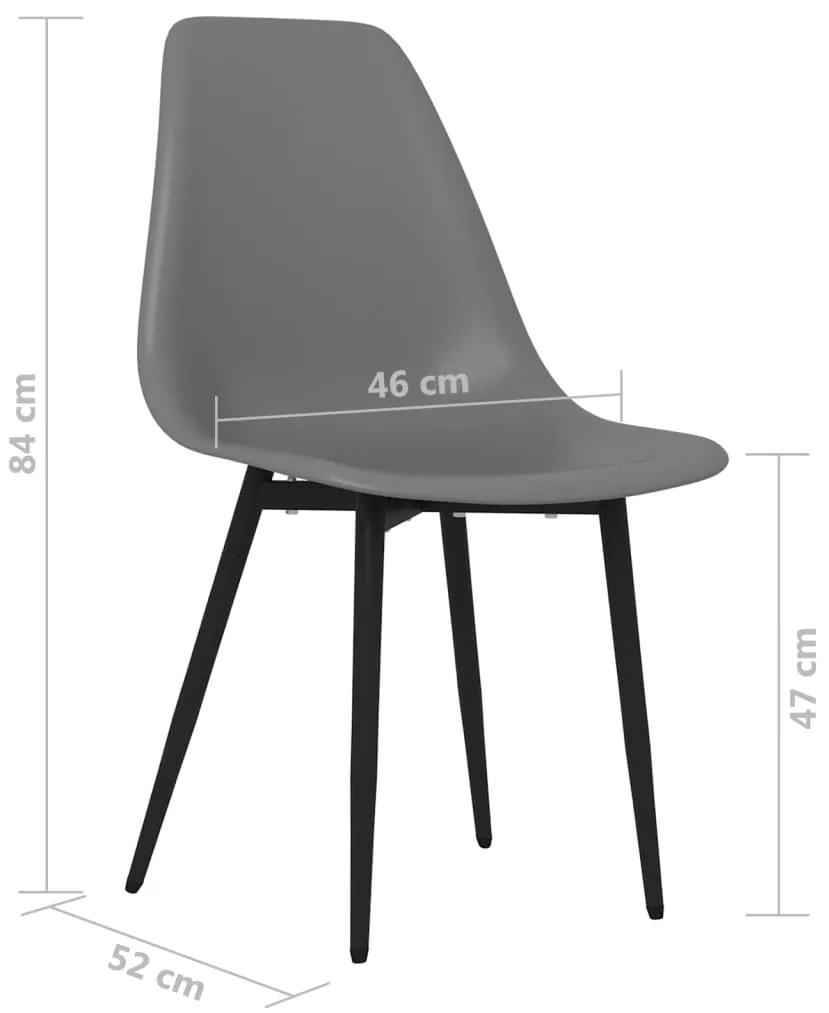 vidaXL Καρέκλες Τραπεζαρίας 6 τεμ. Γκρι από Πολυπροπυλένιο