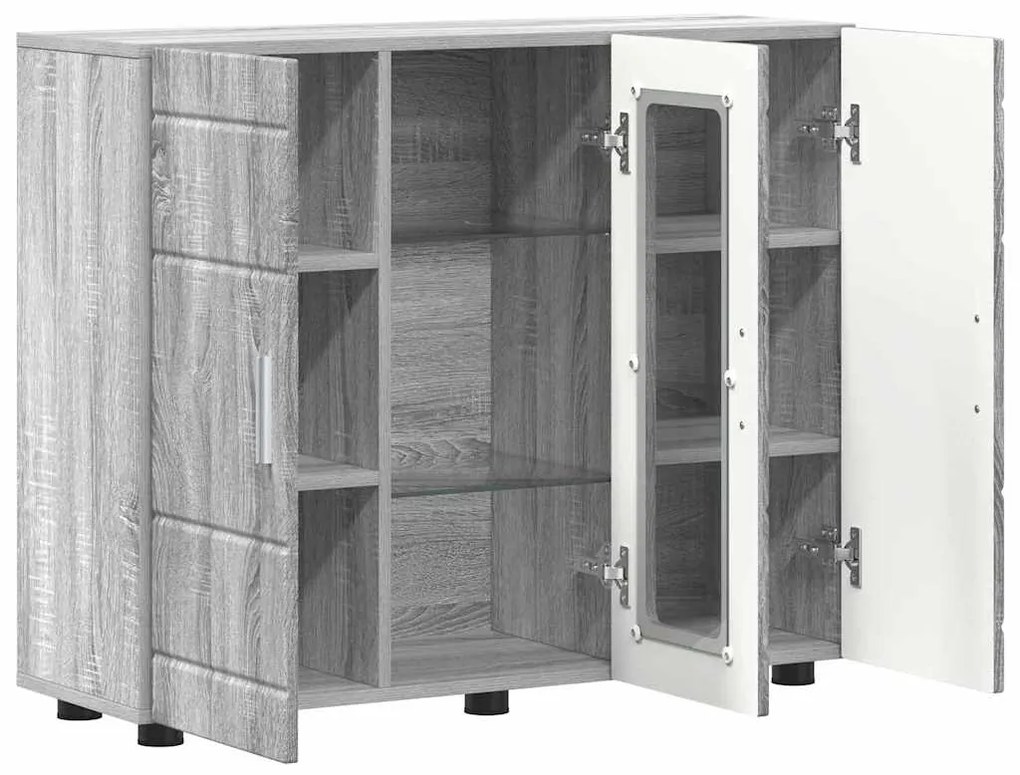 vidaXL Πλαϊνό γραφείο με ράφι με πόρτα Γκρι sonoma 55.5 x 29 x 100 εκ