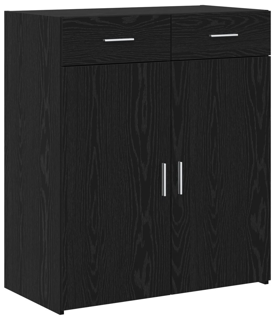 vidaXL ντουλάπα αποθήκευσης Μαύρης Δρυς 80x42.5x93.5 εκ Επεξεργασμένο Ξύλο
