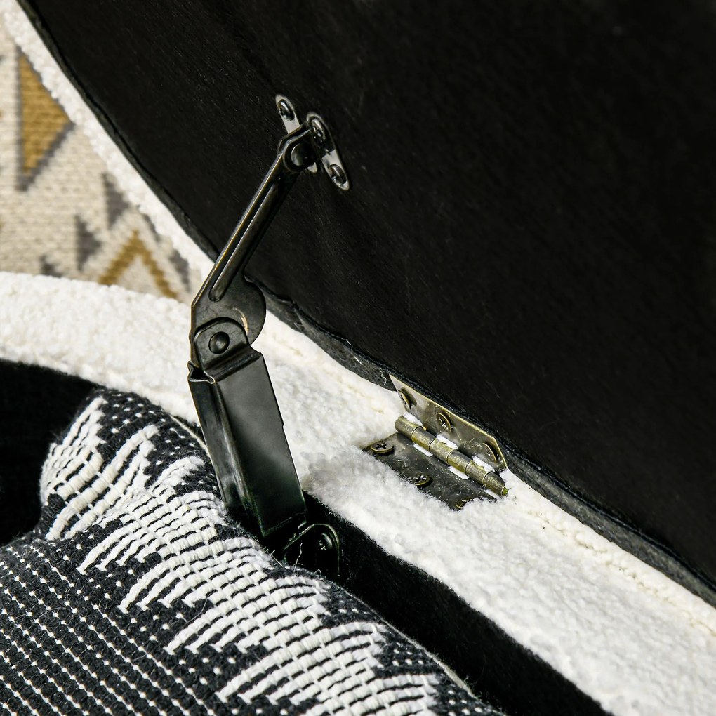 HOMCOM Πάγκος κρεβατιού, αποθηκευτικός χώρος, Teddy fleece, 116x41x40,5cm, Κρεμ