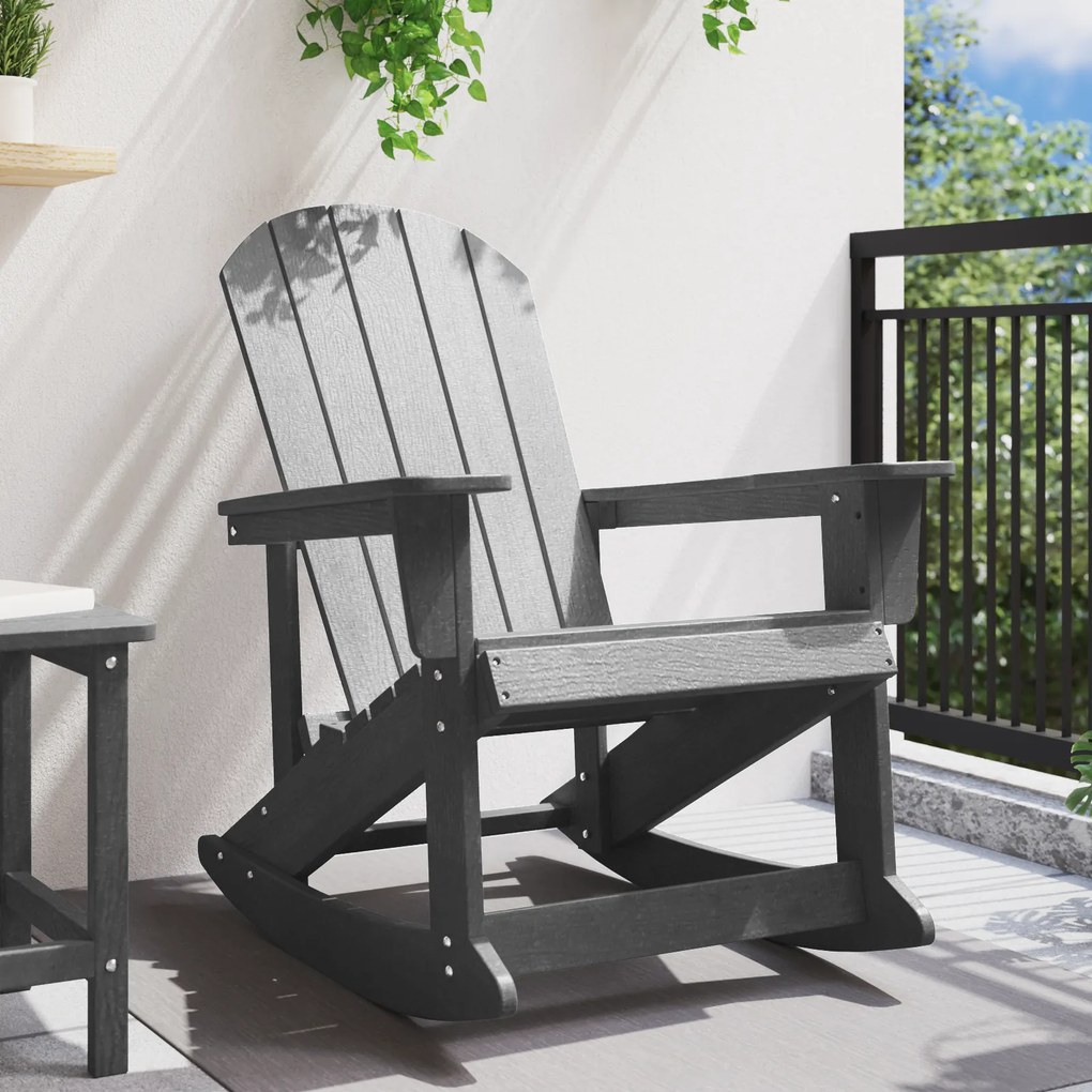 vidaXL Καρέκλα Σαλονάκι Adirondack Ανοιχτό Γκρι (73.5x92x90 εκ) από HDPE.