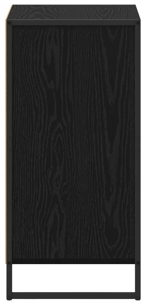 vidaXL Πλαϊνό γραφείο με συρτάρι Μαύρη Οξυά 81 x 36 x 150.5 εκ.