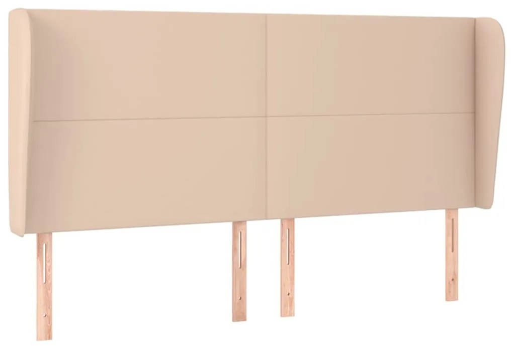 vidaXL Κεφαλάρι με Πτερύγια Καπουτσίνο 203x23x118/128 εκ. Συνθ. Δέρμα