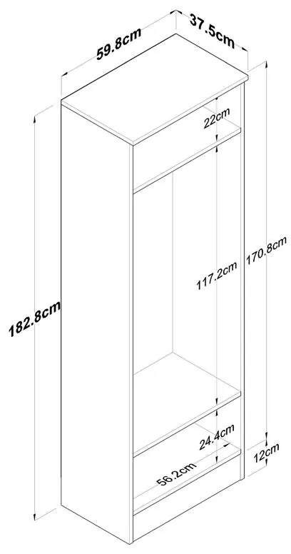 Ντουλάπι-παπουτσοθήκη Nacho λευκό-καρυδί 59.8x37.5x182.8εκ