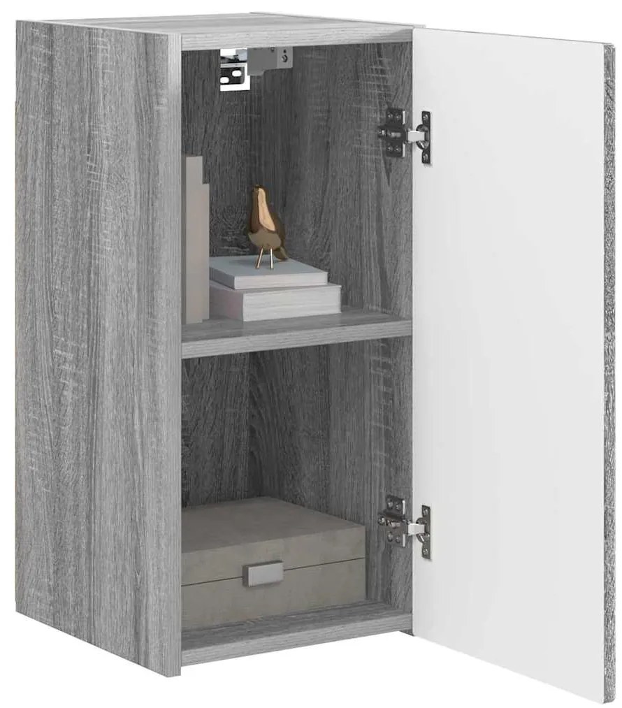 vidaXL Ντουλάπι Τηλεόρασης Τοίχου Γκρίζο Σονομα 30 x 31 x 60 εκ