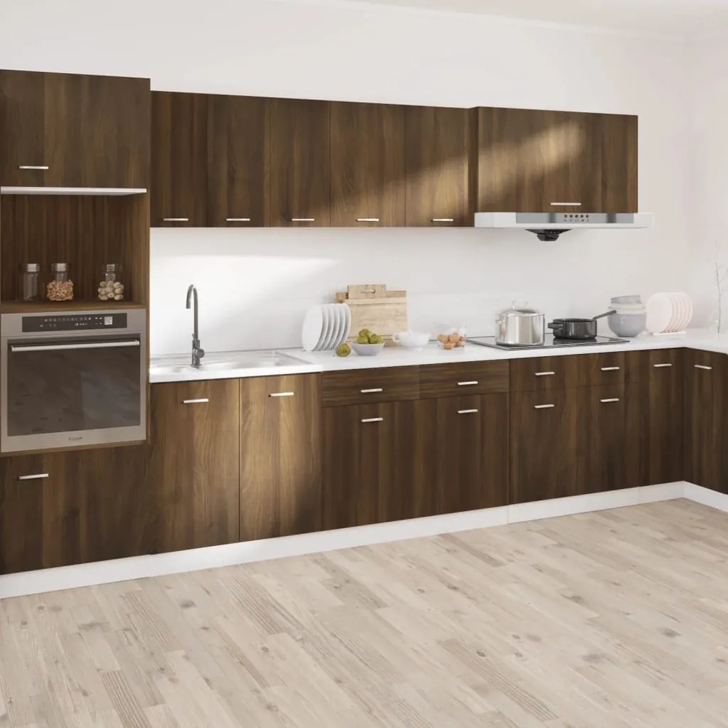 vidaXL Ντουλάπι με Συρτάρια "Lyon" Καφέ Δρυς 50x46x81,5 εκ. από Τεχνητό Ξύλο