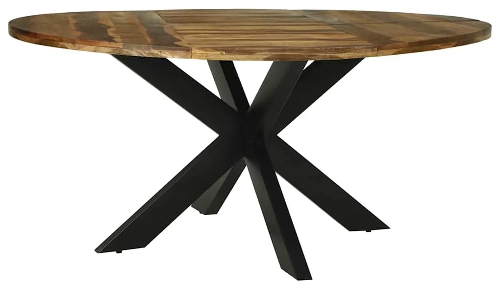 vidaXL Τραπεζαρία Μαύρη δρυς 160 x 160 x 76 cm Μασίφ ξύλο ακακίας