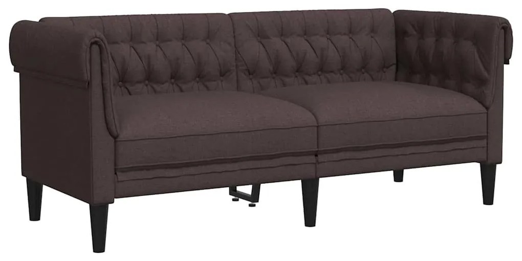 vidaXL Καναπές Διθέσιος Chesterfield Σκούρο Καφέ Υφασμάτινος