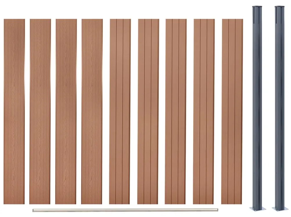 vidaXL Σετ Πάνελ Περίφραξης Καφέ 180 x 186 εκ. από WPC