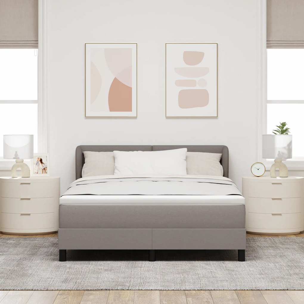 vidaXL Κρεβάτι με Σπαστή Βάση και Στρώμα Ταυπέ 140x200 εκ Υφασμάτινο