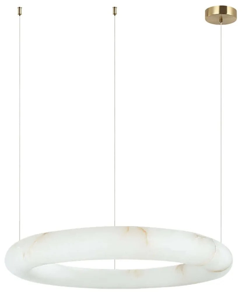 Φωτιστικό Οροφής 2543 Φ49x210cm Dim Led 3600lm 35W 3000K Alabaster White-Brass