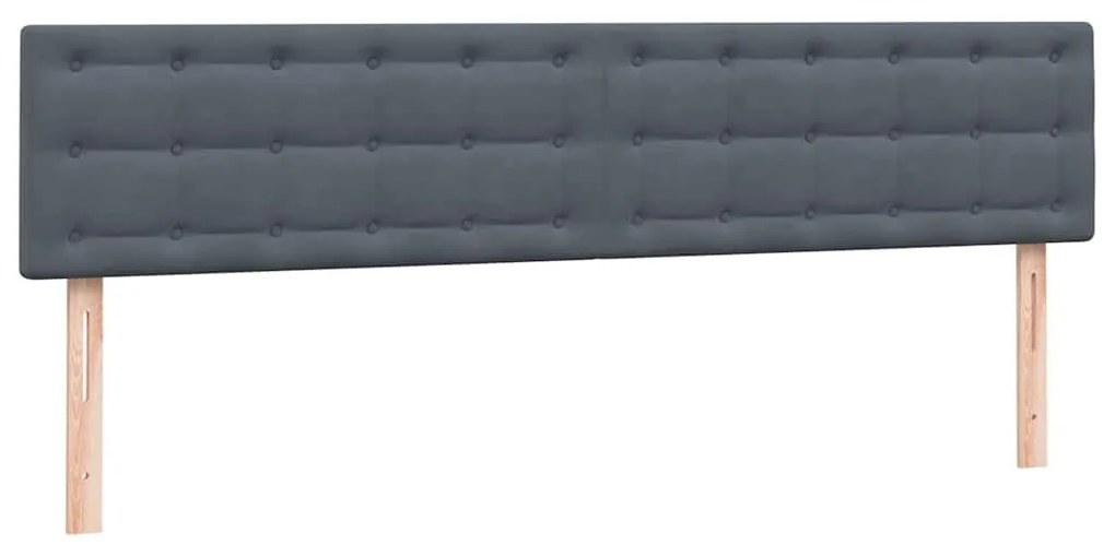 Box Spring Κρεβάτι με στρώματα Σκούρο γκρι 200x210 cm Βελούδινο - Γκρι