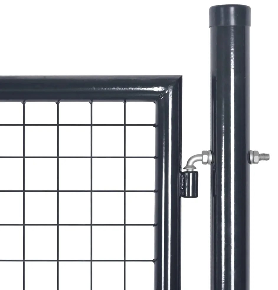 vidaXL Πόρτα Κήπου με Πλέγμα Γκρι 100x100 εκ. από Γαλβανισμένο Ατσάλι