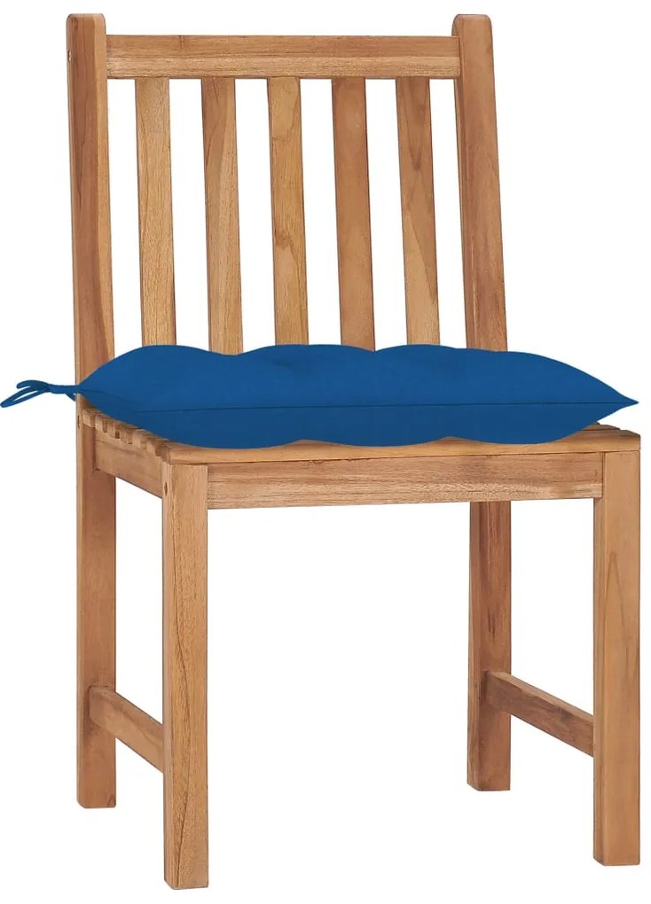 vidaXL Καρέκλες Κήπου 4 τεμ. από Μασίφ Ξύλο Teak με Μαξιλάρια