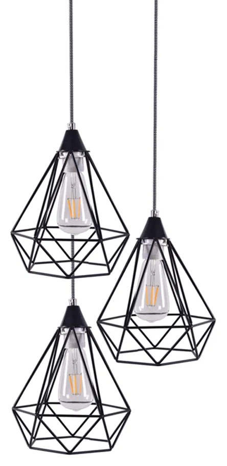 Φωτιστικό Οροφής Τρίφωτο Homelighting Mila 77-4347 Black
